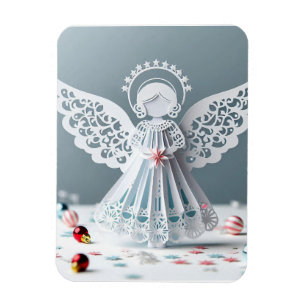 Paper Lace Angel Christmas Crafts Art Magneet