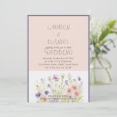 PAPER Minimalistische Tekst QR-code Bloemige Bruil Kaart (Staand voorkant)