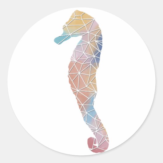 Paper Mosaic Seahorse Sticker (Voorkant)