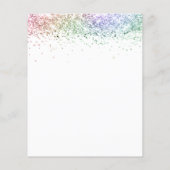 PAPER Multicolor Glitter 21st Party Invite Flyer (Achterkant)