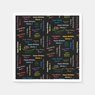 Paper Napkins March, 1 verjaardag Servet