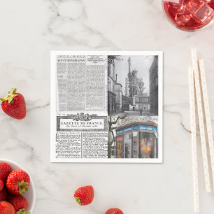 Paper Napkins, Paris France Newspaper Servet