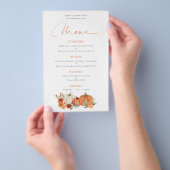 PAPER Oranje Pumpkins Herfst Florals Wedding Menu (Hand)