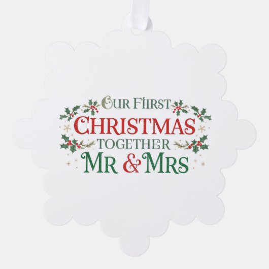 Paper Ornament Card-Our First Xmas Mr & Mrs (Voorkant)