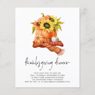 PAPER Pompoen Zonnebloemen Thanksgiving Dinner Flyer