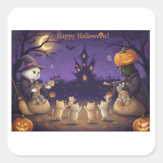 Paper&Pukku happy halloween! Vierkante Sticker