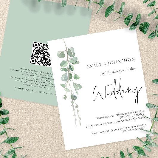 PAPER QR Code Eucalyptus Weddenschap Flyer
