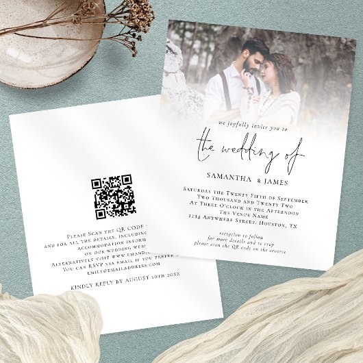 PAPER QR-code Uitnodiging tot weduwschap via het f Flyer