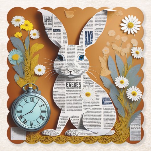 Paper Rabbit Coaster Kartonnen Onderzetters (Voorkant)