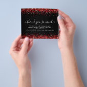 PAPER Red Glitter Kerstmis Black Hartelijk dank Flyer (Hand)
