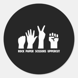 Paper Rock Schaar Uppercut Boxing Martial Arts K Ronde Sticker