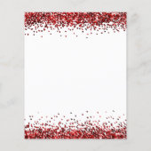 PAPER | Rode Glitter Kerstmis Laat Feestje Wit Flyer (Achterkant)