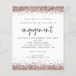 PAPER Roos Gold Glitter Verloving White Invite Flyer