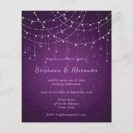 PAPER Royal Paars & String Lights Wedding Invite Flyer
