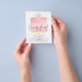 PAPER Roze Cake Script 21e Verjaardagsuitnodiging Flyer (Hand)