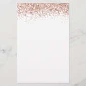 PAPER Roze Goud Glitter Script Trouwmenu Flyer (Achterkant)