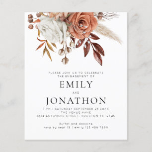 PAPER Rustic Terracotta Florals Engagement Party Flyer
