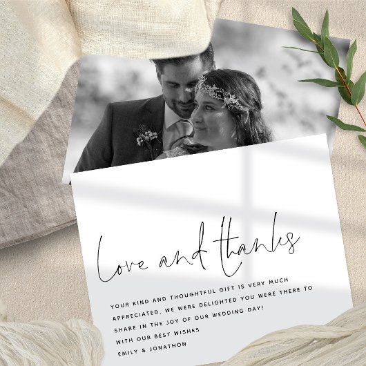 PAPER Script Love Bedankt Foto Weddenschap Bedankt Flyer