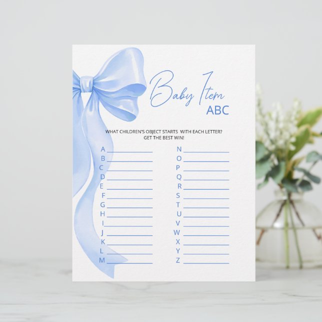 Paper Sheet Baby shower spel (Staand voorkant)