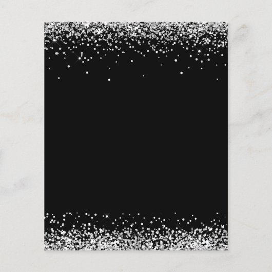 PAPER Silver Glitter-kerstfeestdag - Zwarte uitnod Flyer (Achterkant)
