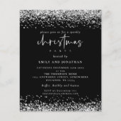 PAPER Silver Glitter-kerstfeestdag - Zwarte uitnod Flyer (Voorkant)