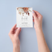 PAPER| Terracotta Bloemen Script 30th Feest Uitnod Flyer (Hand)