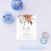 PAPER| Terracotta Florals Script 30th Party nodigt Flyer (Enkel)