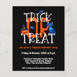 PAPER  Trick Or Treat Halloween Feest Uitnodiging  Flyer