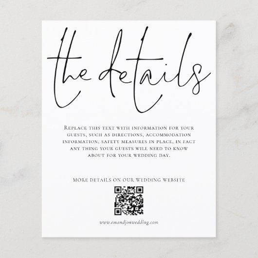 PAPER Weddenschap Details QR Code Script Enclosure Flyer (Voorkant)
