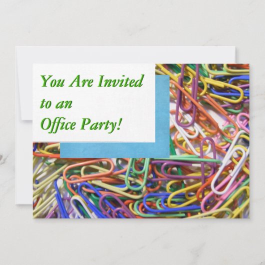 Paperclips colorés Office Party Invitation (Devant)