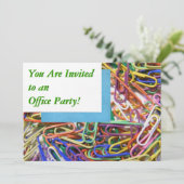 Paperclips colorés Office Party Invitation (Debout devant)