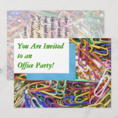 Paperclips colorés Office Party Invitation (Devant / Derrière)