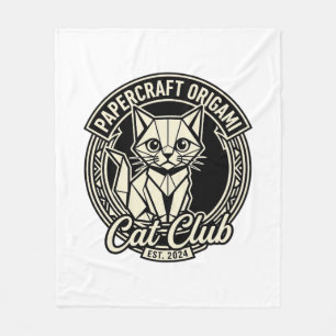Papercraft Origami Kat Grappige Kat Grafisch - Pap Fleece Deken