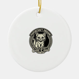 Papercraft Origami Kat Grappige Kat Grafisch - Pap Keramisch Ornament