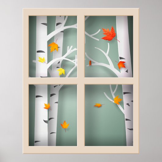 Papercut Aspen Trees in het najaar Poster (Voorkant)