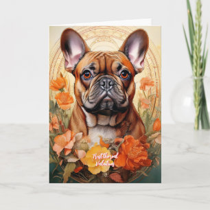 Papercut Franse Bulldog Illustratie Feestdagen Kaart