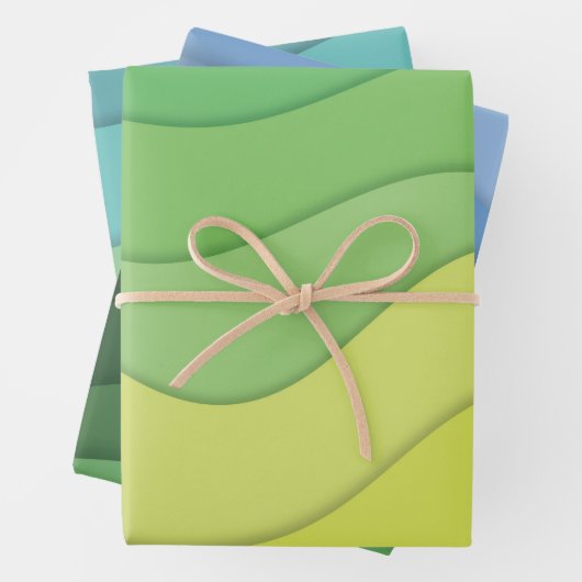 Papercut golven, kleurrijk abstract ontwerp inpakpapier vel (In situ)