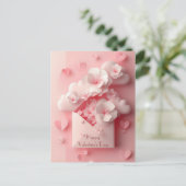 Papercut Hart en Bloemen Valentijnse Groet Briefkaart (Staand voorkant)