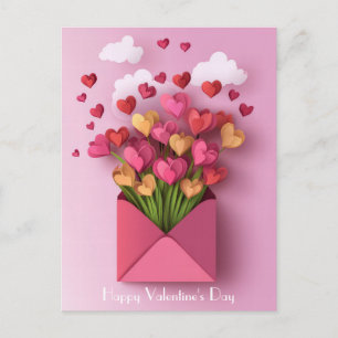 Papercut Hart en Wolken Valentijns's Groet Briefkaart