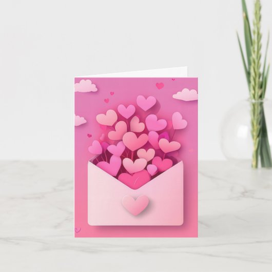 Papercut Hartjes Valentijnsgroet Feestdagen Kaart (Voorkant)