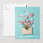 Papercut Hearts and Flowers Valentijns's Greeting Briefkaart (Voorkant / Achterkant)