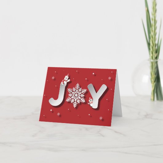 Papercut JOY met Penguin en Polar Beer Feestdagen Kaart (Voorkant)