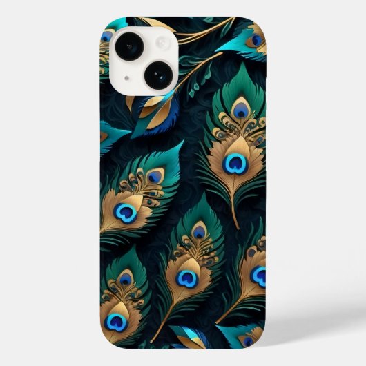 Papercut Peacock Feathers patroon Case-Mate iPhone Case (Achterkant)