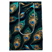 Papercut Peacock Feathers patroon Medium Cadeauzakje (Achterkant)