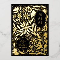 Papercut Rustic Bloemen Zwart Save the Date