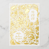 Papercut rustieke bloemen opslaan van de datum