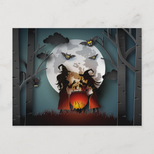 Papercut Witches in het Bos Briefkaart