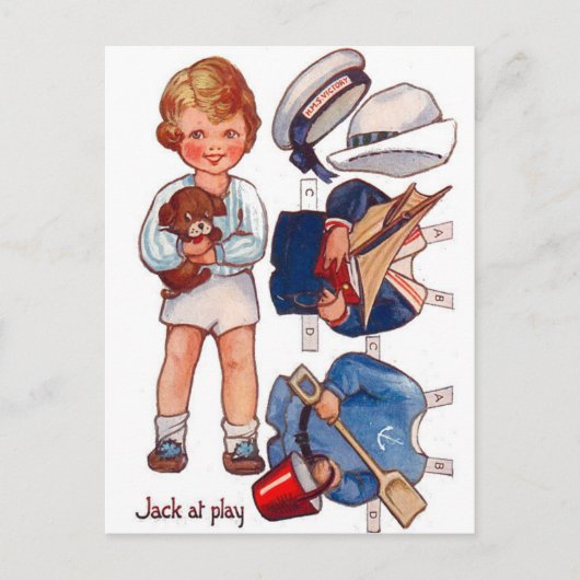  Paperdoll Little Boy Jack Briefkaart (Voorkant)