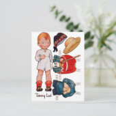 Paperdoll Little Boy Tommy Briefkaart (Staand voorkant)