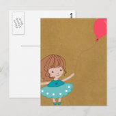 Paperfruit ballon Girl Carte postale (Devant / Derrière)